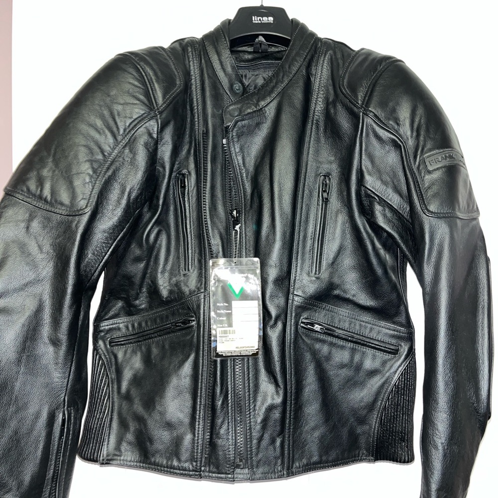 BNWT Black Leather Bike Jacket with elbow protectors